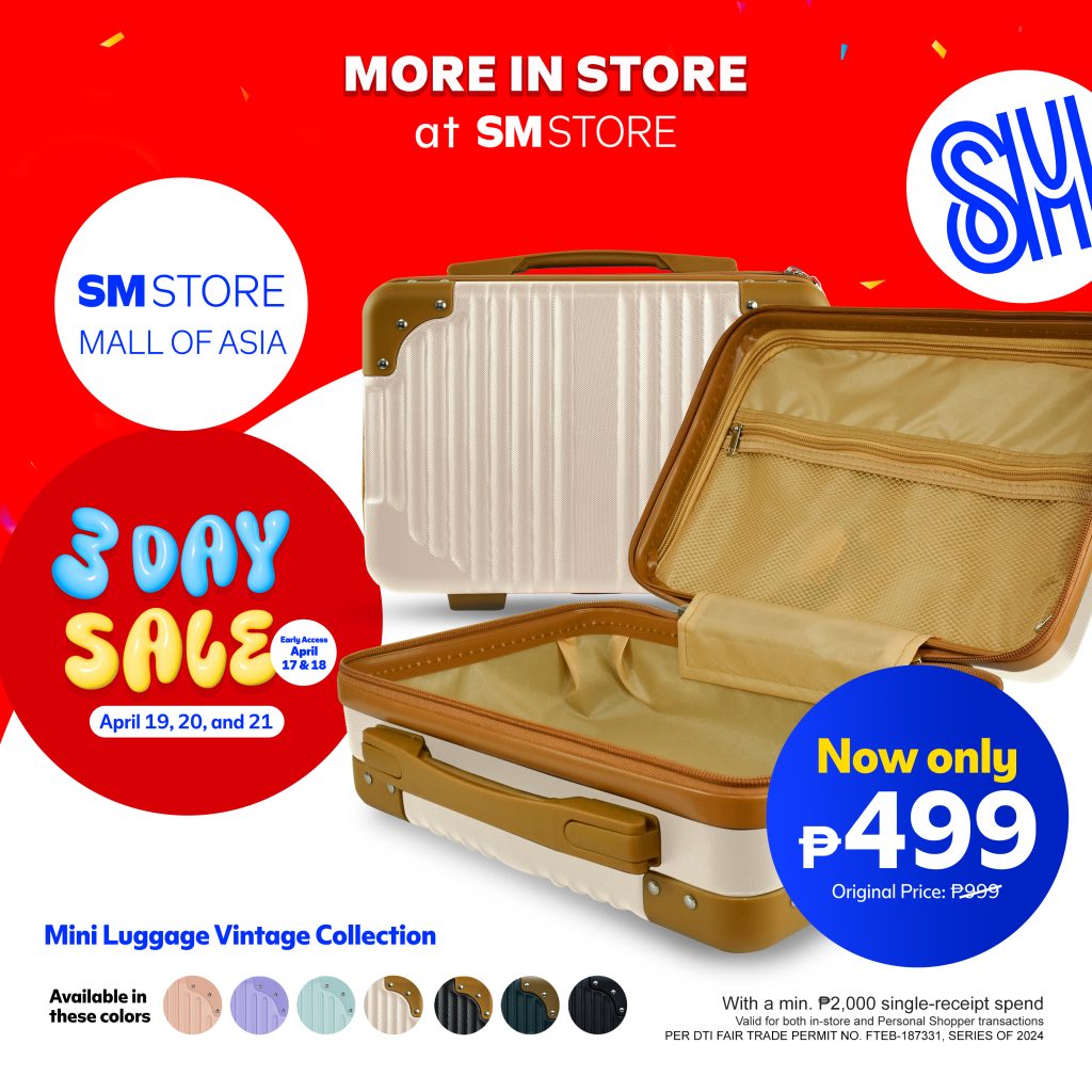 pwp luggage sm store 3 day sale