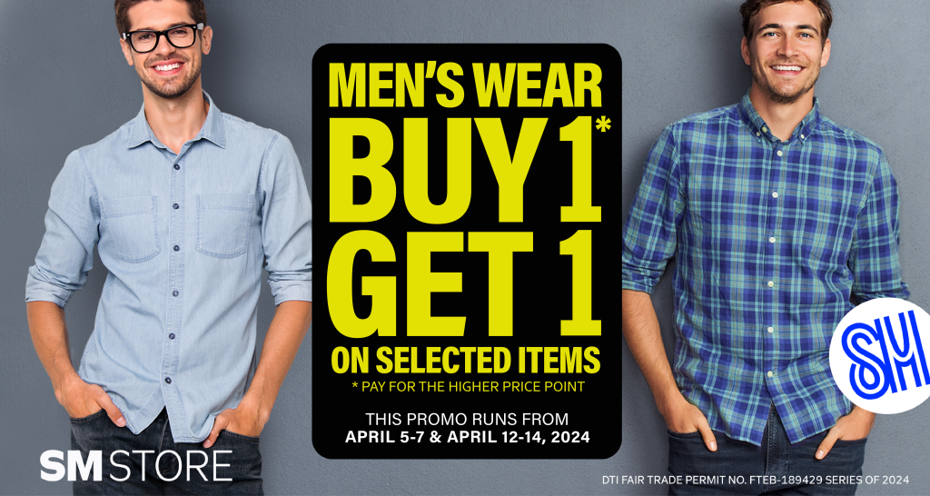 men's wear buy 1 get 1 sm store