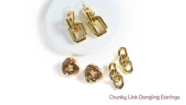 chunky link dangling earrings - sm store women's accessories